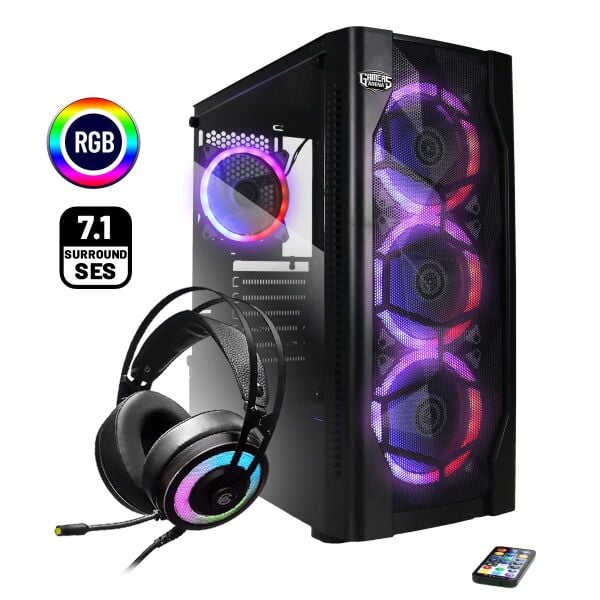 GAMERS ARENA SANGAL ECOPLUS AMD RYZEN 5 4500 8GB DDR4 500GB SSD 2GB GT1030 FREEDOS GAMING PC