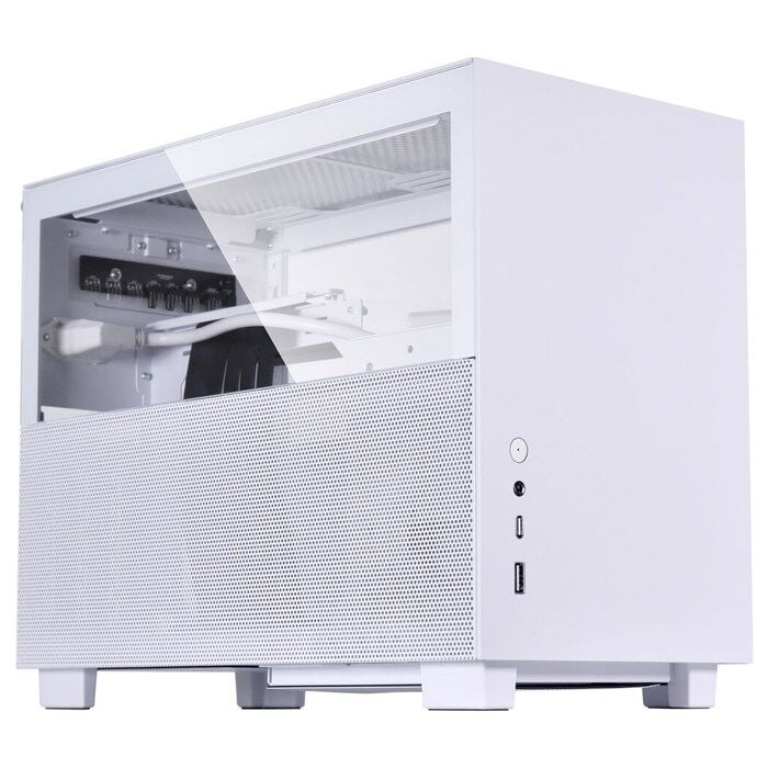 LIAN LI Q58 PCIE 4.0 RISER KABLOLU MESH TEMPERLI CAM TYPE-C MINI-ITX BEYAZ OYUNCU KASA