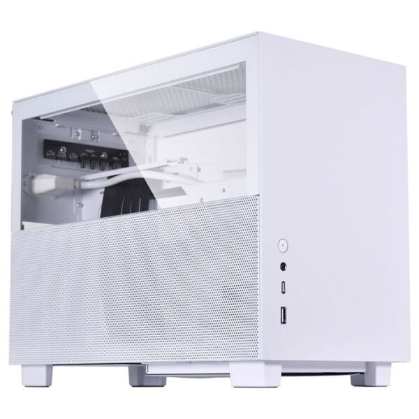 LIAN LI Q58 PCIE 4.0 RISER KABLOLU MESH TEMPERLI CAM TYPE-C MINI-ITX BEYAZ OYUNCU KASA