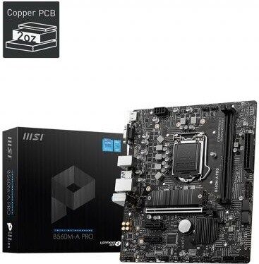 Msı B560m Pro Soket 1200 Ddr4 5200 (oc) Pcı-e Gen 4 ,m.2 Usb3.2 1x 2.5g Lan Matx