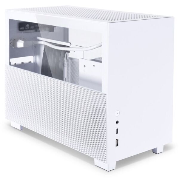 LIAN LI Q58 PCIE 4.0 RISER KABLOLU MESH TEMPERLI CAM TYPE-C MINI-ITX BEYAZ OYUNCU KASA
