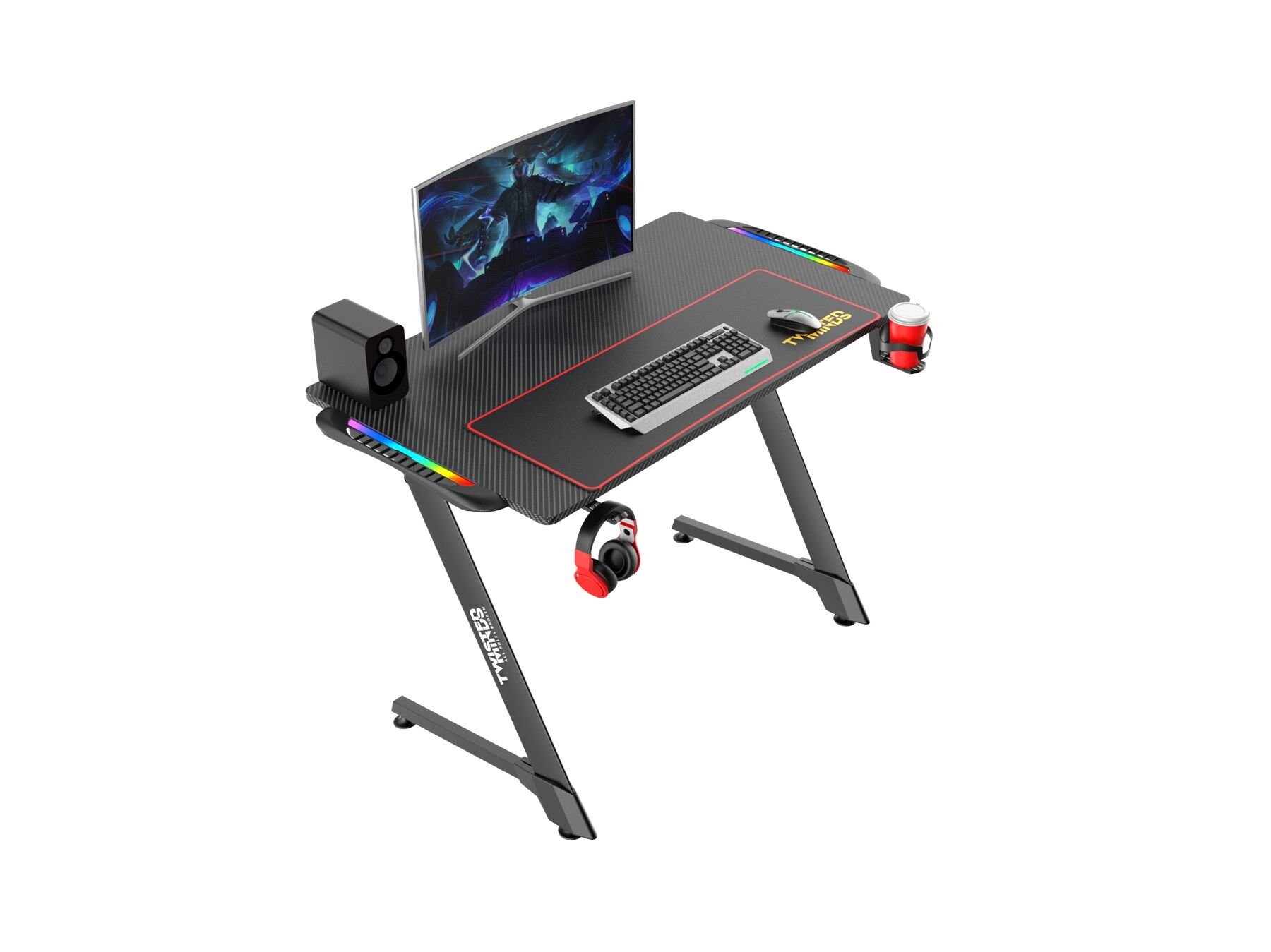 TWISTED MINDS Z DESIGN TM-Z-1060-RGB KARBON FİBER E-SPOR OYUNCU MASASI