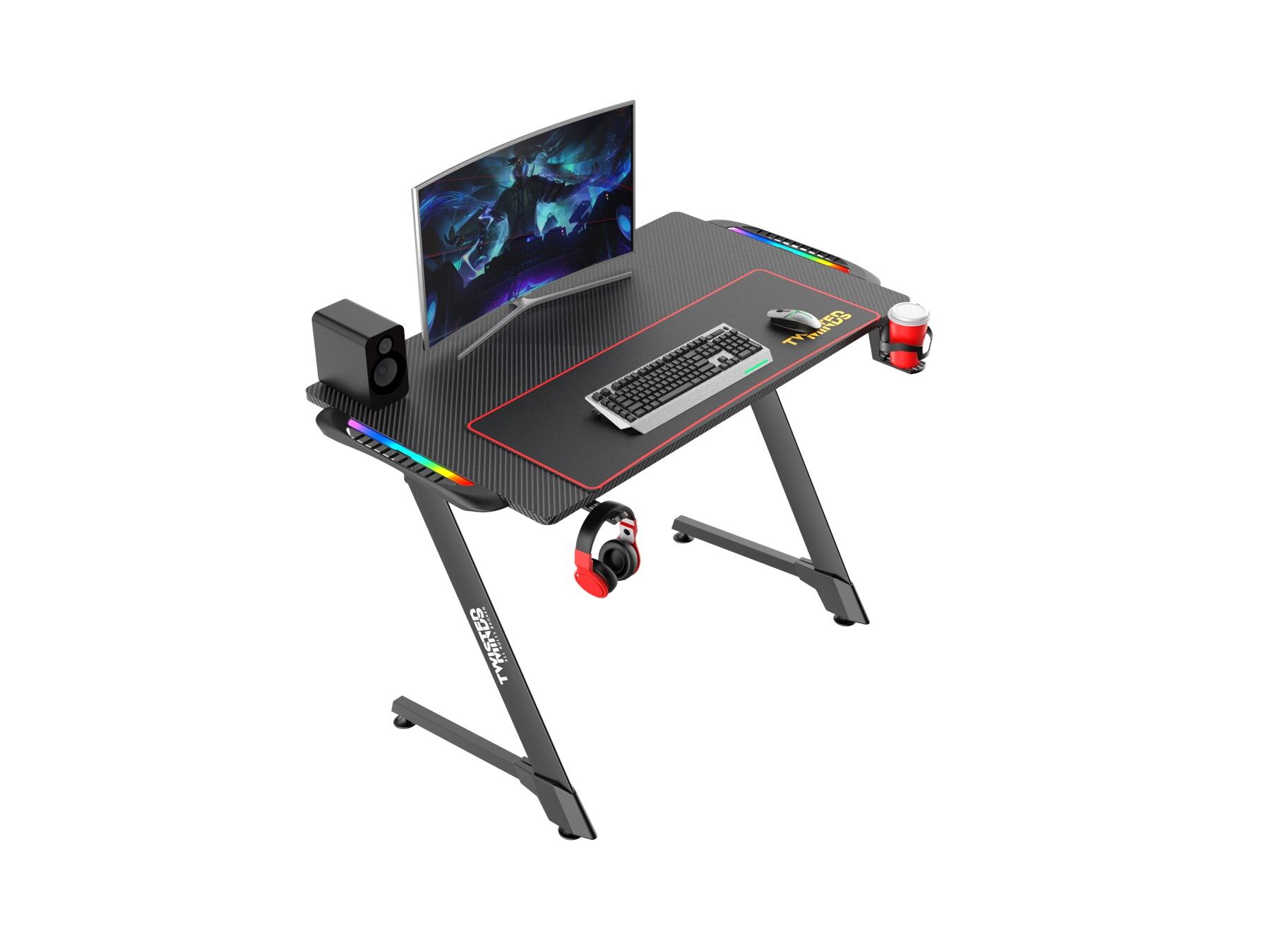 TWISTED MINDS Z DESIGN TM-Z-1060-RGB KARBON FİBER E-SPOR OYUNCU MASASI