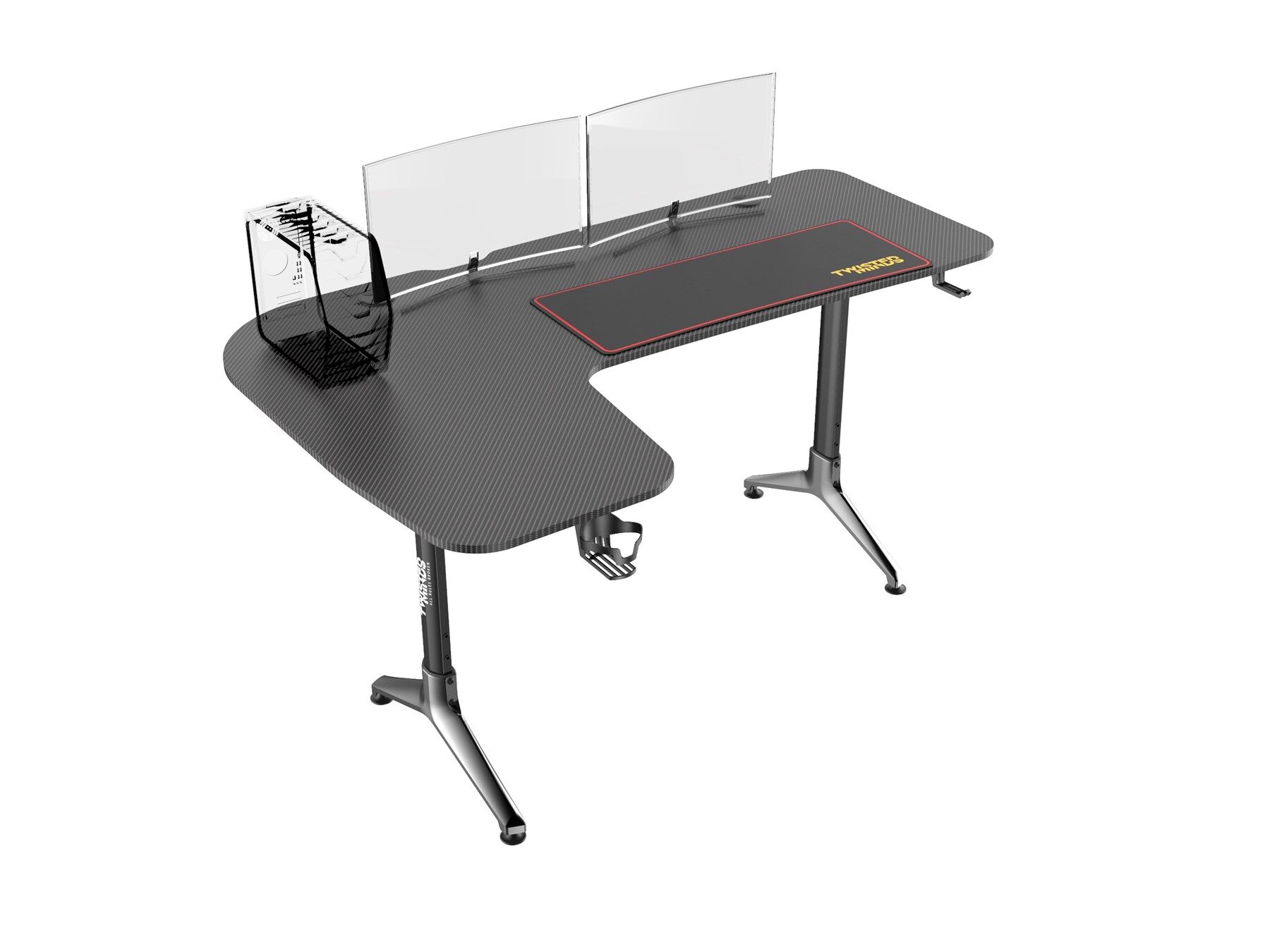 TWISTED MINDS L DESIGN KARBON FİBER YÜKSEKLİK AYARLI EV/OFİS OYUNCU MASASI  -  SOL