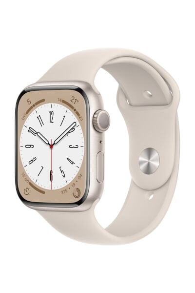 Apple Watch Series 8 45mm GPS Yıldız Işığı Alüminyum Kasa ve Spor Kordon (Apple Türkiye Garantili)
