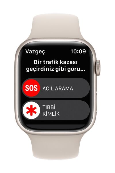 Apple Watch Series 8 45mm GPS Yıldız Işığı Alüminyum Kasa ve Spor Kordon (Apple Türkiye Garantili)