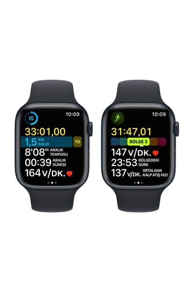 Apple Watch Series 8 45mm GPS Gece Yarısı Alüminyum Kasa ve Spor Kordon-Regular (Apple Türkiye Garantili)