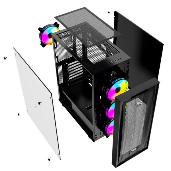 TWISTED MINDS TM-210XL-P1 650W 4x120MM RGB FAN USB3.0 MESH OYUNCU KASASI