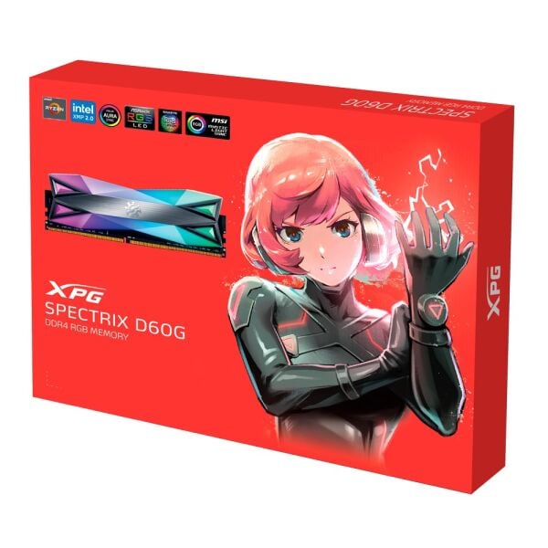 XPG Spectrix D60 32GB (16X2) RGB DDR4 3600Mhz CL18 1.35V AX4U360016G18I-DT60 Dual Kit Ram