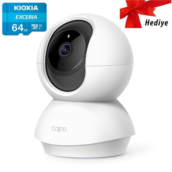 TP-Link Tapo C210 2K 3MP Gece Görüşlü Wi-Fi Güvenlik Kamerası (64GB Micro SD Kart Hediyeli)