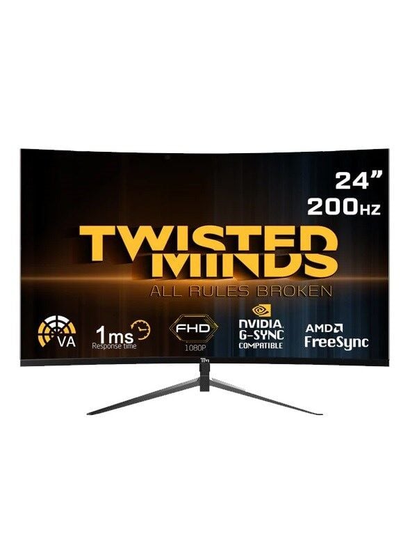 TWISTED MINDS 23.8'' TM24RFA-2 FHD 200HZ 1MS HDMI DP KAVİSLİ ADAPTIVE SYNC ÇERÇEVESİZ GAMING MONİTÖR
