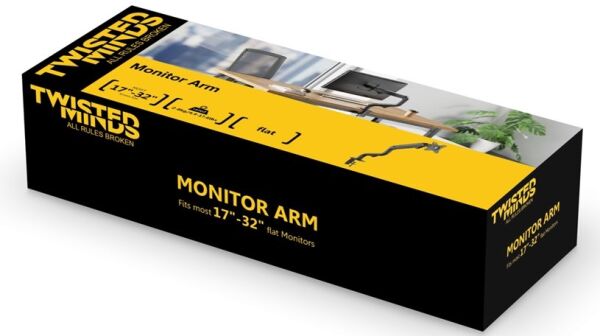 Twisted Minds TM-71-C06 Tek Monitör Kolu Mekanik Amortisör Düz Ekran 17''- 32'' Max 8Kg