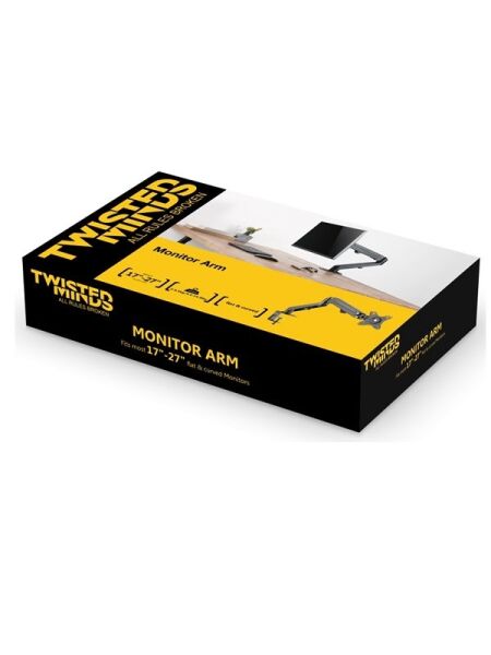 TWISTED MINDS TM-25-C06 GAZ AMORTİSÖRLÜ DÜZ/KAVİSLİ EKRAN 17''- 27'' MAX 6,5KG TEK MONİTÖR KOLU