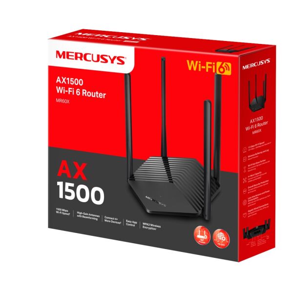Mercusys MR60X AX1500 MU-MIMO 5G/2,4G 1201/300Mbps WiFi 6 Router