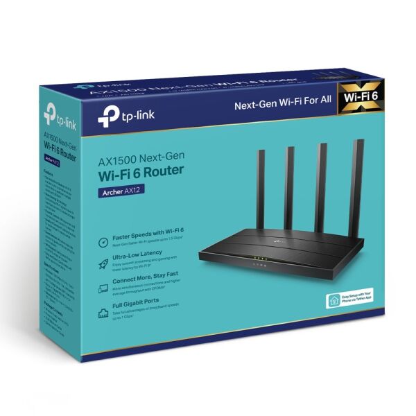 TP-Link Archer AX12 AX1500 Wi-Fi 6 Gigabit Portlu Kablosuz Router