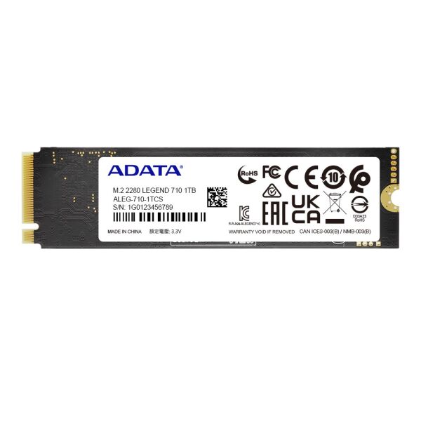 Adata Legend 710 1TB Gen3 x4 M.2 2280 2400/1800 MB M.2 NVMe SSD ALEG-710-1TCS
