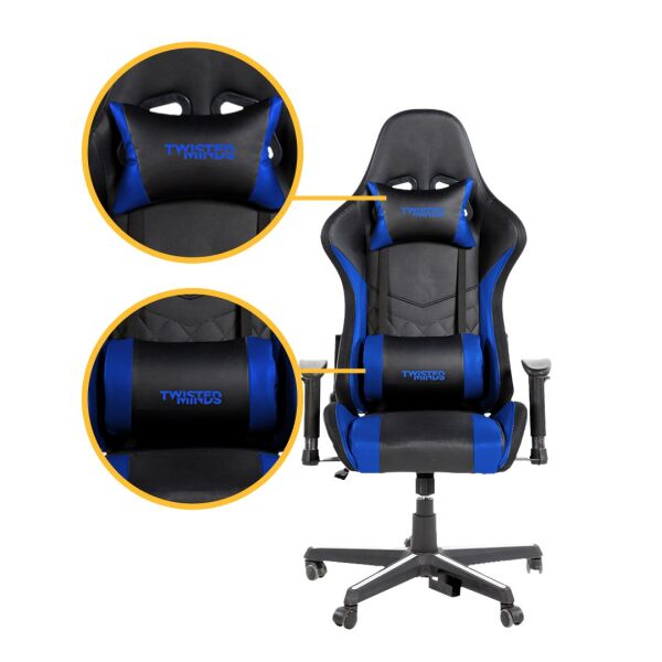 TWISTED MINDS TM8410-NB COMFORT RGB BLUETOOTH HOPARLOR MASSAGE POINTS E-SPOR OYUNCU KOLTUĞU - SİYAH / MAVİ