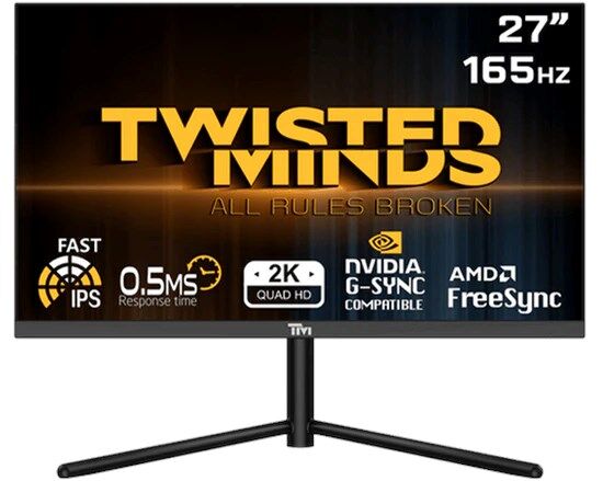 TWISTED MINDS 27'' TM27QHD165IPS QHD 2K 165HZ 0,5MS HDMI DP HDR400 FAST IPS RGB GAMING MONİTÖR
