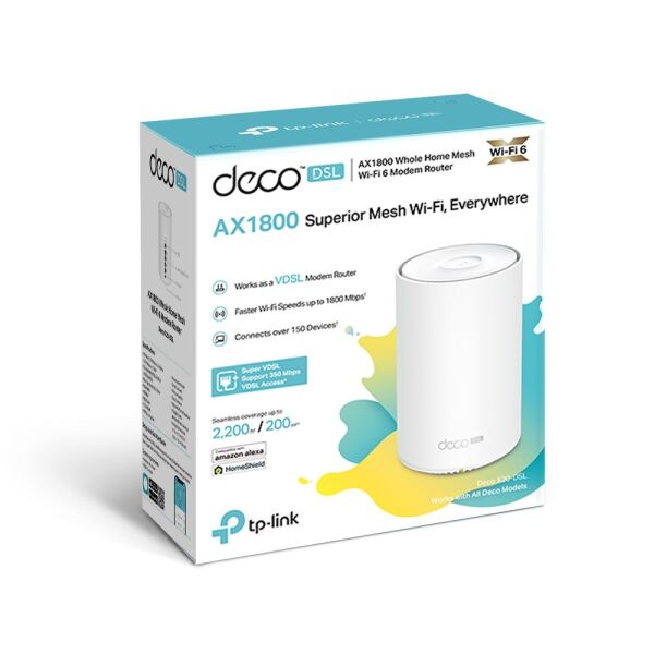 TP-Link Deco X20-DSL AX1800 VDSL Tüm Ev Mesh WiFi 6 Modem Router