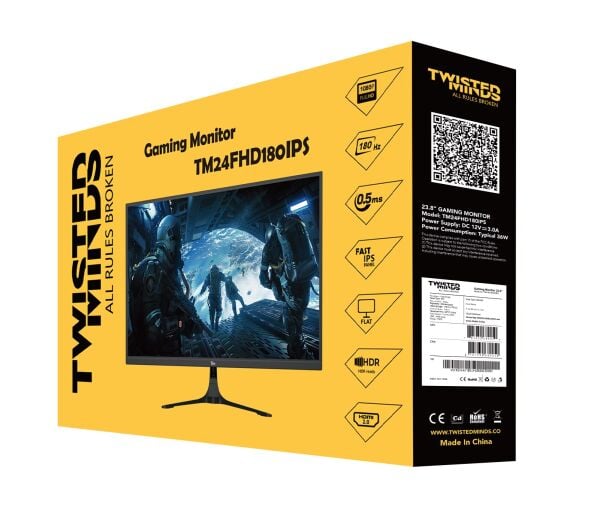 TWISTED MINDS 23,8'' TM24FHD180IPS FHD 180HZ 0,5MS HDMI DP HDR10 FAST IPS ÇERÇEVESİZ GAMING MONİTÖR