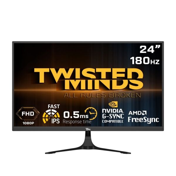 TWISTED MINDS 23,8'' TM24FHD180IPS FHD 180HZ 0,5MS HDMI DP HDR10 FAST IPS ÇERÇEVESİZ GAMING MONİTÖR