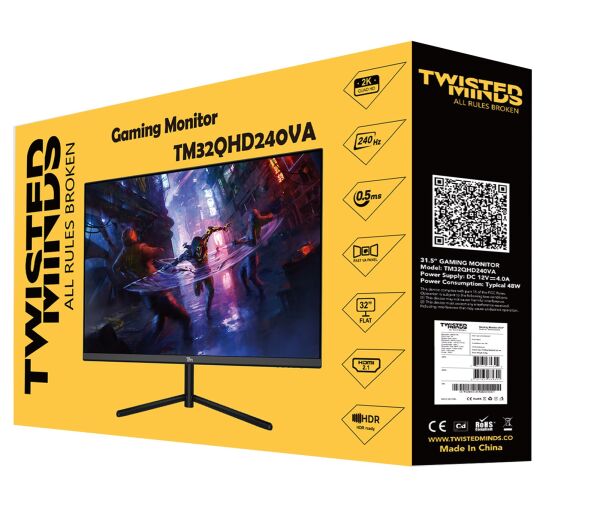 TWISTED MINDS 32'' TM32QHD240VA QHD 2K 240HZ 0,5MS HDMI DP HDR10 GAMING MONİTÖR