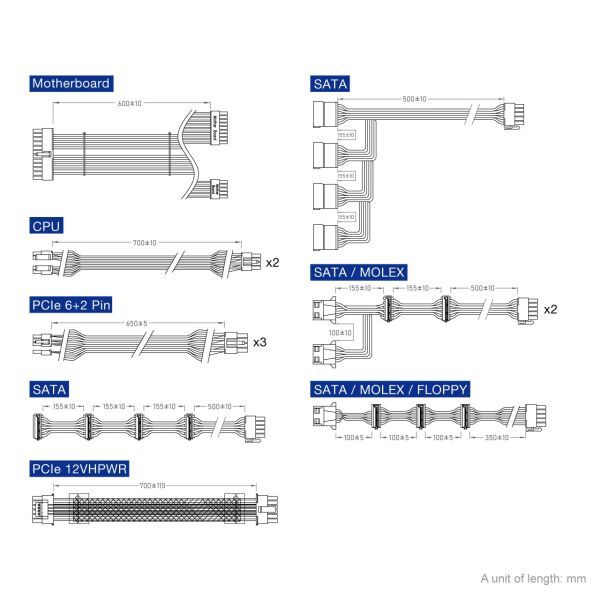 FSP Hydro G Pro HG2-1200 ATX3.0 GEN-5 (PCIe5.0) 1200W 80+ Gold 120mm Fan Full Modüler Power Supply