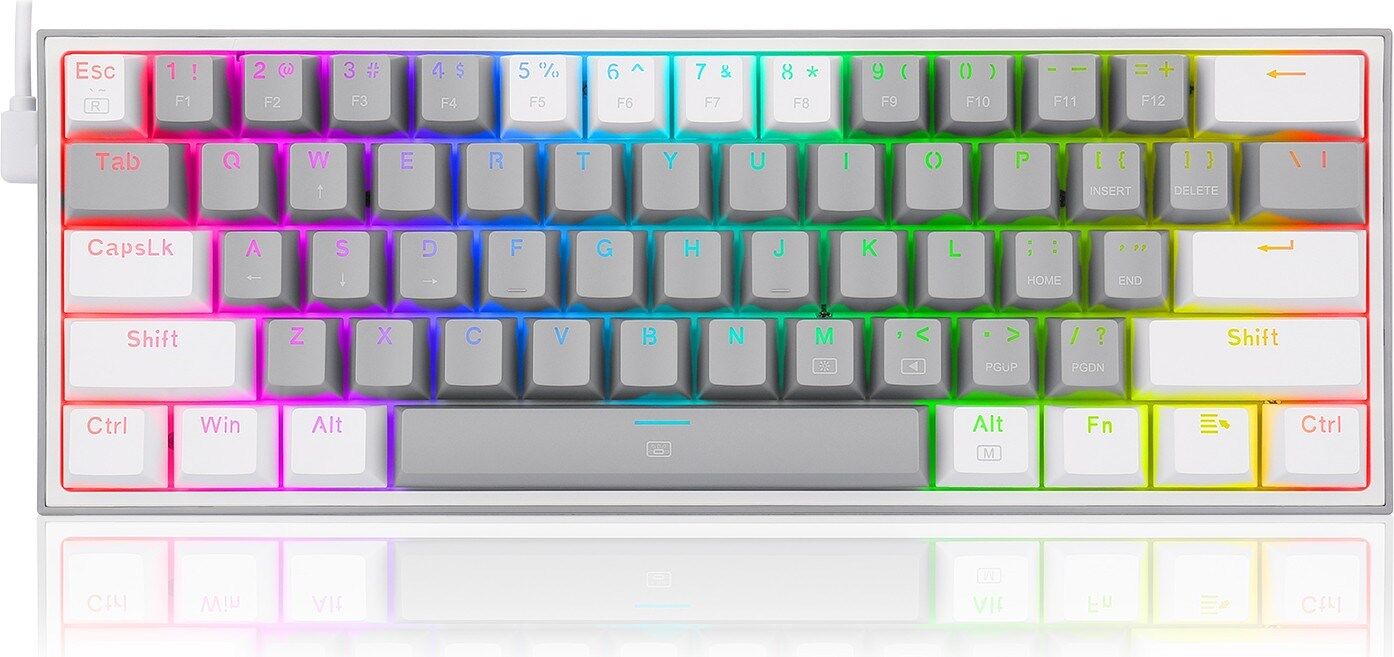 REDRAGON K617-RGB-GW FIZZ RGB RED SWITCH KABLOLU MEKANIK Q KLAVYE GRI-BEYAZ