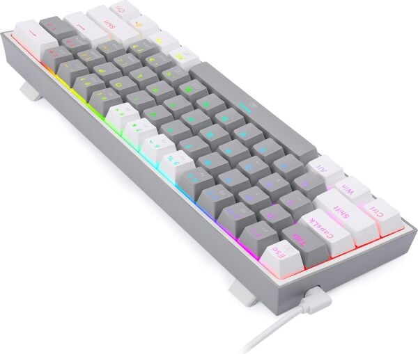 REDRAGON K617-RGB-GW FIZZ RGB RED SWITCH KABLOLU MEKANIK Q KLAVYE GRI-BEYAZ