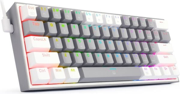 REDRAGON K617-RGB-GW FIZZ RGB RED SWITCH KABLOLU MEKANIK Q KLAVYE GRI-BEYAZ