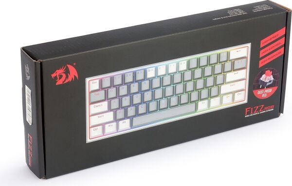 REDRAGON K617-RGB-GW FIZZ RGB RED SWITCH KABLOLU MEKANIK Q KLAVYE GRI-BEYAZ