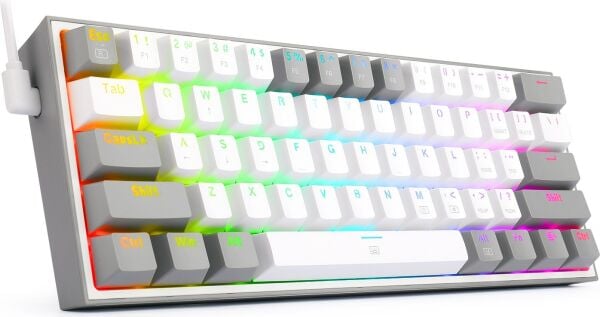 REDRAGON K617-RGB-WG FIZZ RGB RED SWITCH KABLOLU MEKANIK Q KLAVYE BEYAZ-GRI
