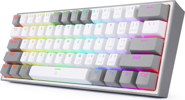 REDRAGON K617-RGB-WG FIZZ RGB RED SWITCH KABLOLU MEKANIK Q KLAVYE BEYAZ-GRI