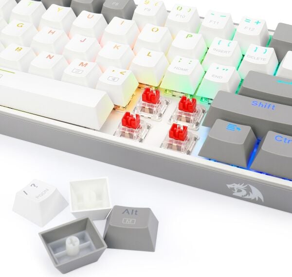 REDRAGON K617-RGB-WG FIZZ RGB RED SWITCH KABLOLU MEKANIK Q KLAVYE BEYAZ-GRI