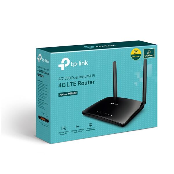 TP-Link Archer MR400 4 Port 1200 Mbps 4G/LTE Sim Kartlı Dual Bant Router