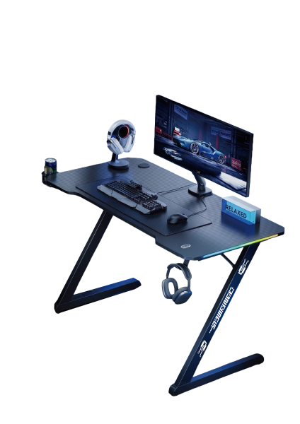 VIYERO ARMOR GD-12002E-2-BLK Z AYAK RGB KARBON FIBER E-SPOR OYUNCU MASASI