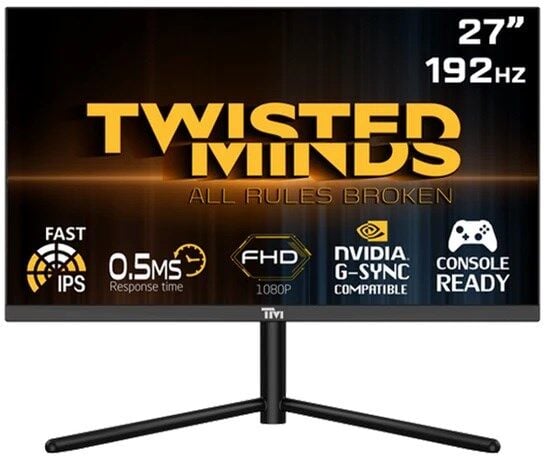 TWISTED MINDS 27 TM27FHD192IPS FHD 192HZ 0.5MS HDMI DP HDR400 READY FAST IPS FREESYNC/ADAPTIVE-SYNC ÇERÇEVESİZ GAMING MONİTÖR