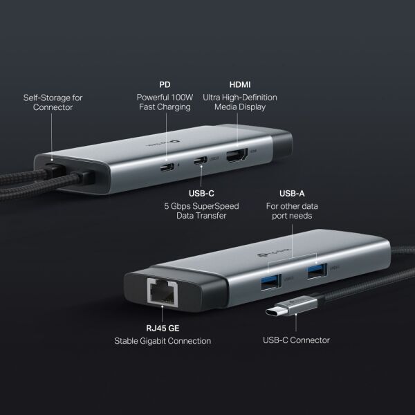 Tp-Link UH6120C USB Type-C 6-Port Hub Hdmi Ethernet Type-C Dönüştürücü