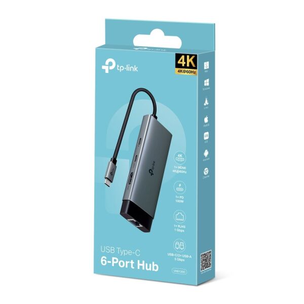 Tp-Link UH6120C USB Type-C 6-Port Hub Hdmi Ethernet Type-C Dönüştürücü