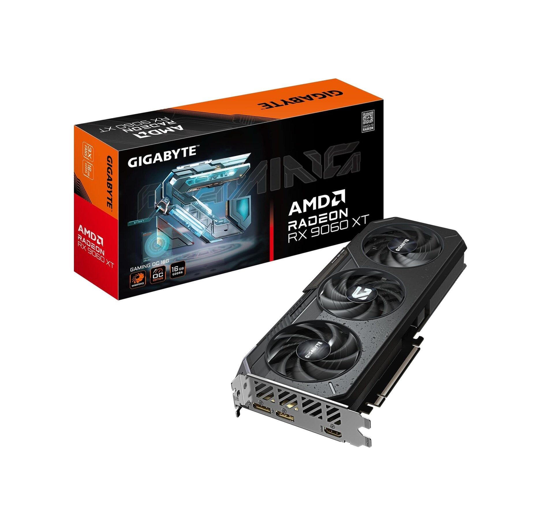 GIGABYTE RX 9060 XT GAMİNG OC 16G GV-R9060XTGAMING OC-16GD 128 BİT GDDR6 16 GB EKRAN KARTI