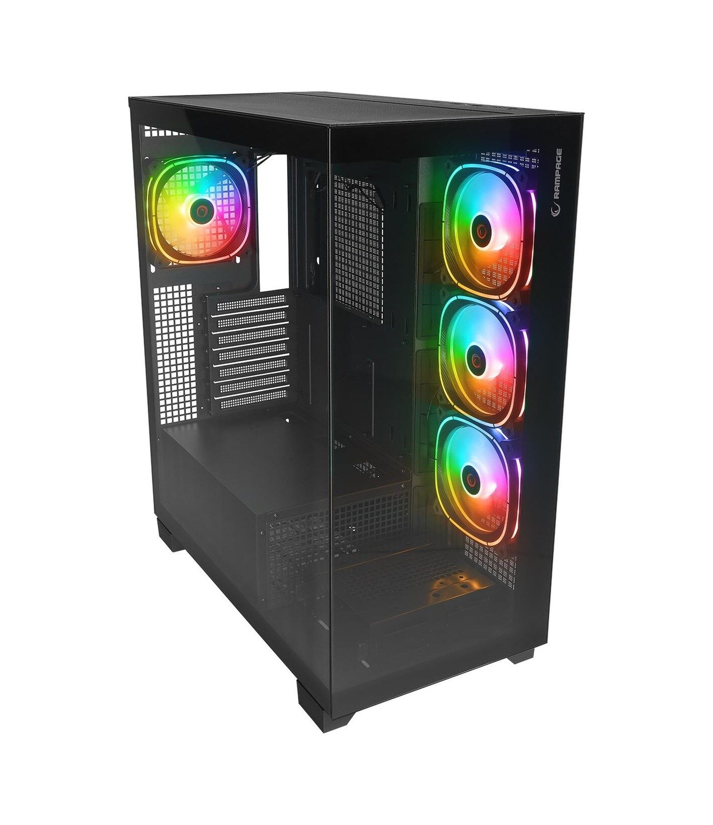 Rampage Hydra V1 Black Type-C Argb Fan + Hub E-ATX Exclusive Gaming Kasa