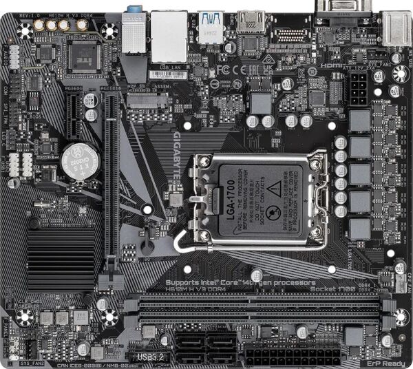 Gigabyte H610M H V3 DDR4 Intel H610 3200 MHz DDR4 Soket 1700 mATX Anakart