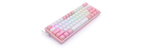 REDRAGON K617-RGB-WP FIZZ RGB RED SWITCH KABLOLU MEKANIK Q KLAVYE BEYAZ-PEMBE