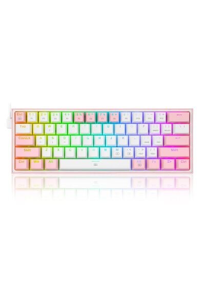REDRAGON K617-RGB-WP FIZZ RGB RED SWITCH KABLOLU MEKANIK Q KLAVYE BEYAZ-PEMBE
