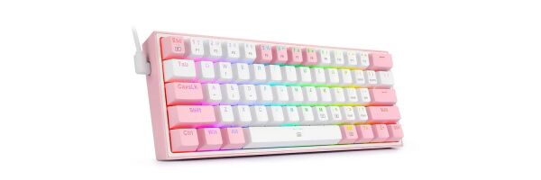 REDRAGON K617-RGB-WP FIZZ RGB RED SWITCH KABLOLU MEKANIK Q KLAVYE BEYAZ-PEMBE