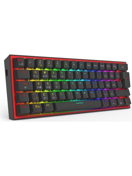 REDRAGON K616 FİZZ PRO RGB RED SWİTCH 2.4GHZ KABLOSUZ TÜRKÇE MEKANİK OYUNCU KLAVYESİ SİYAH