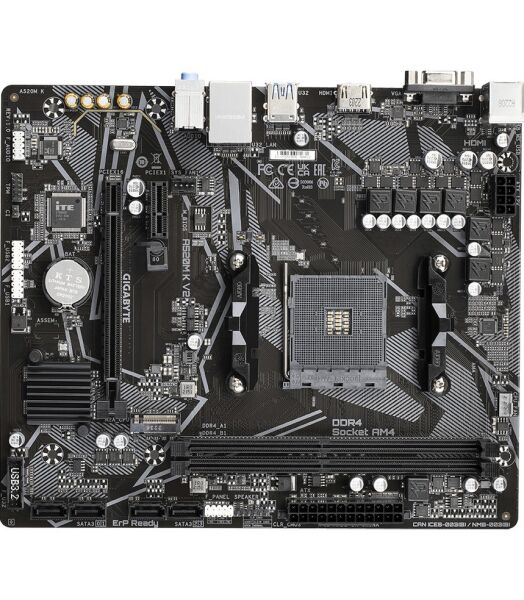 GIGABYTE A520M-K V2 DDR4 5100MHz PCI-E Gen3 M.2 USB 3.2 VGA HDMI mATX AM4 Anakart