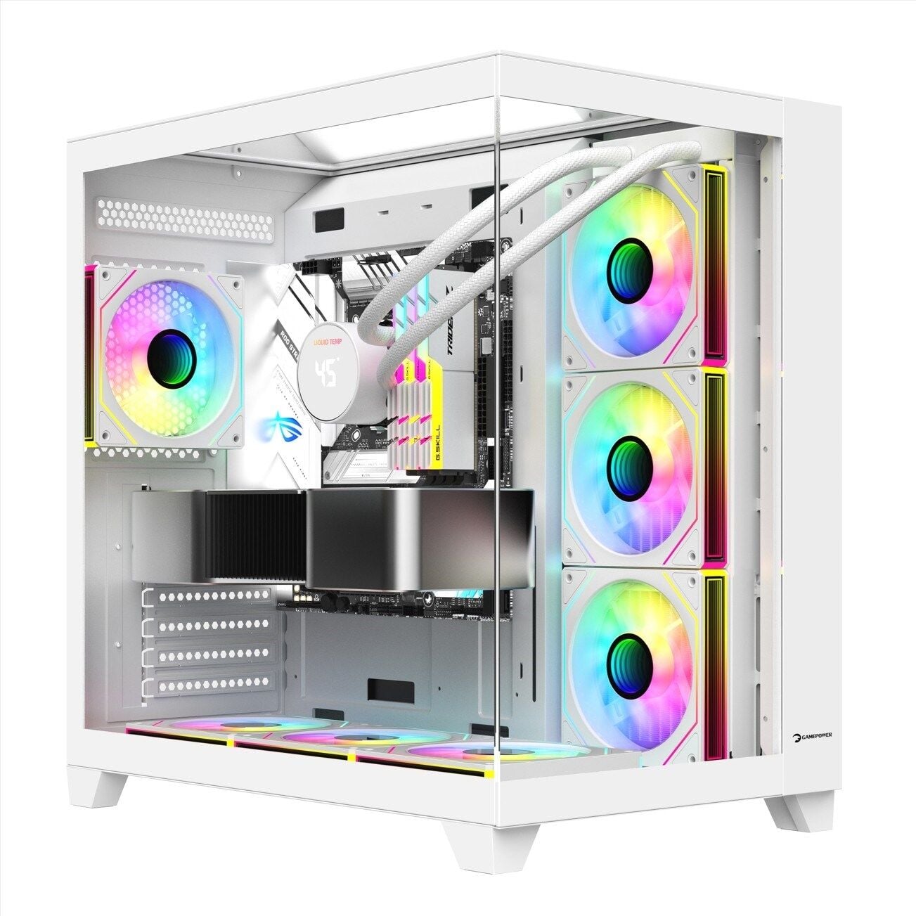 GAMEPOWER WARCRY TOPGLASS 750W 4xARGB ATX BEYAZ GAMING KASA