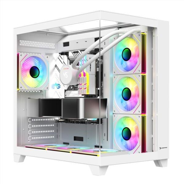 GAMEPOWER WARCRY TOPGLASS 750W 4xARGB ATX BEYAZ GAMING KASA