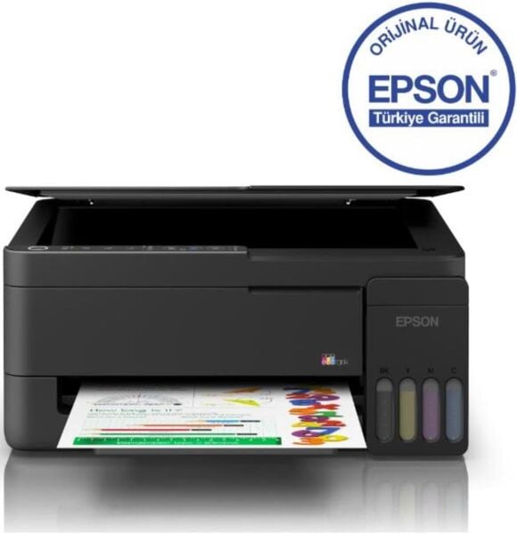 EPSON EcoTank L3350 Wi-Fi + Tarayıcı + Fotokopi Renkli Çok Fonksiyonlu Tanklı Yazıcı C11CL62413